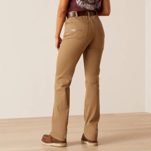 Ariat Rebar Perfect Rise Straight Pants Field Khaki Work Outdoor NEW - Picture 2 of 12